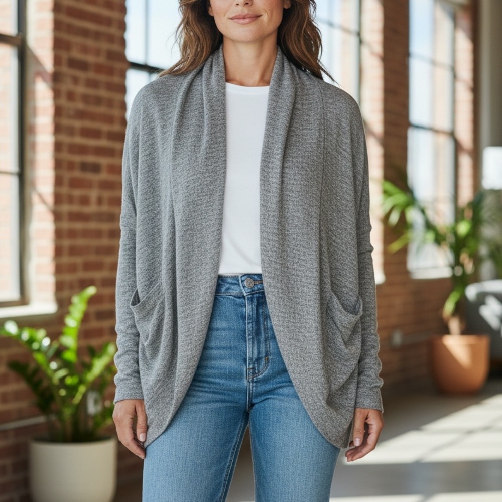White House Black Market Gray Cardigan